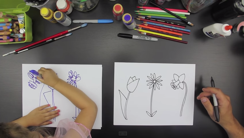 How to draw three spring flowers
